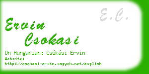 ervin csokasi business card